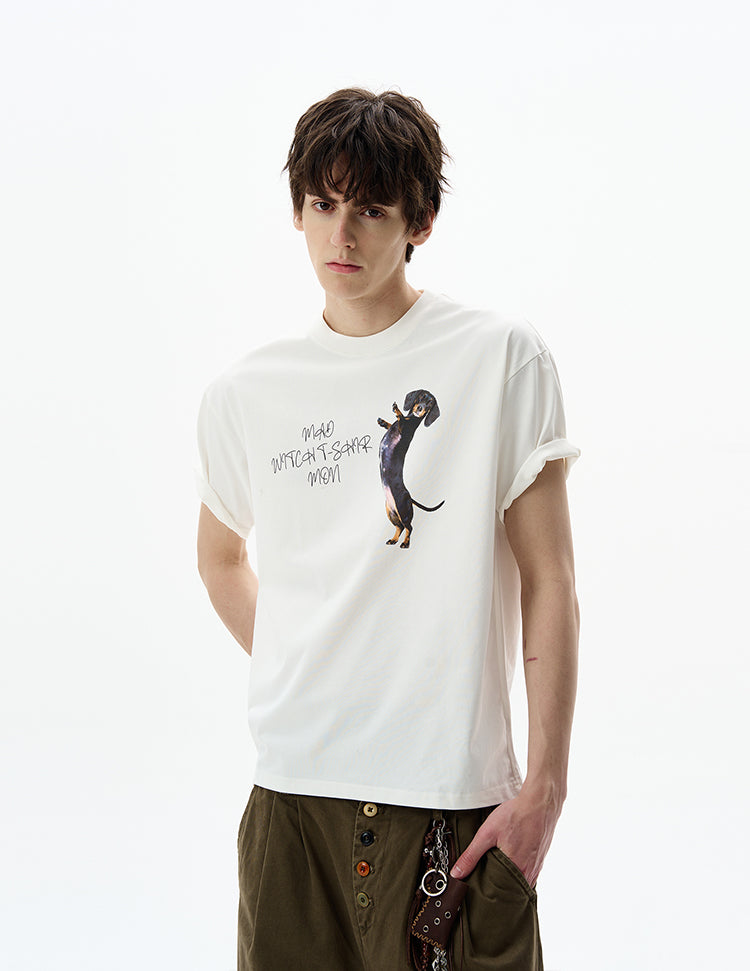 MADWITCH PUPPY PRINT T-SHIRT #MD4196
