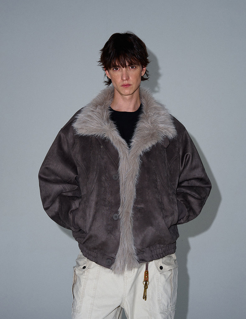 MADWITCH LOOSE FIT FUR-COLLAR JACKET #990213
