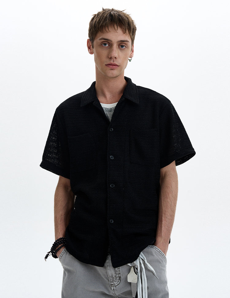 MADWIT LACE OPENWORK SHIRT #27339