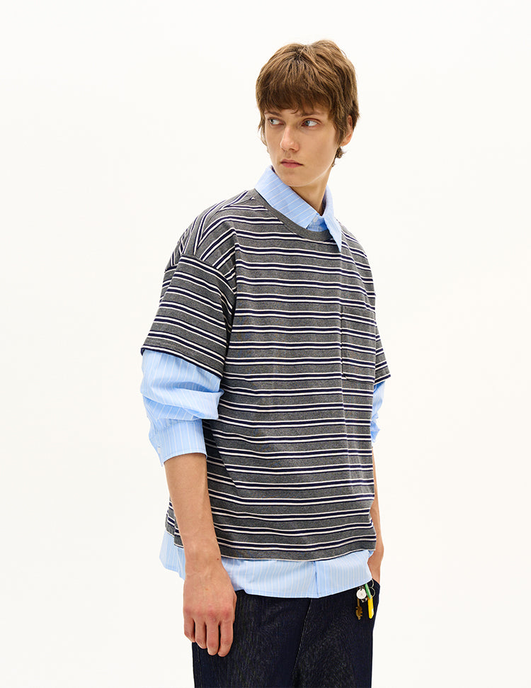 MADWITCH UNISEX FAKE TWO-PIECE LONG SLEEVE TOP #T009