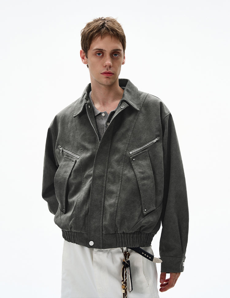 MADWITCH UNISEX SUEDE UTILITY JACKET #L963