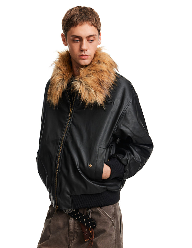 MADWITCH PU SHEARLING PARKA #L99607
