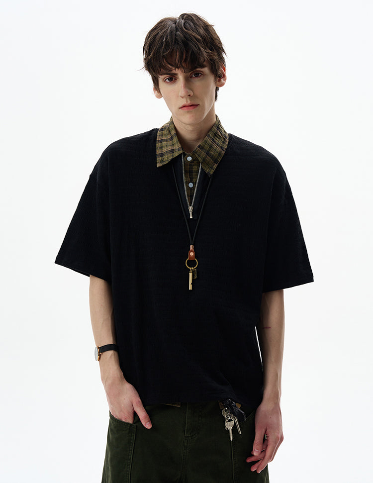 MADWITCH V-NECK KNIT TEE #6971