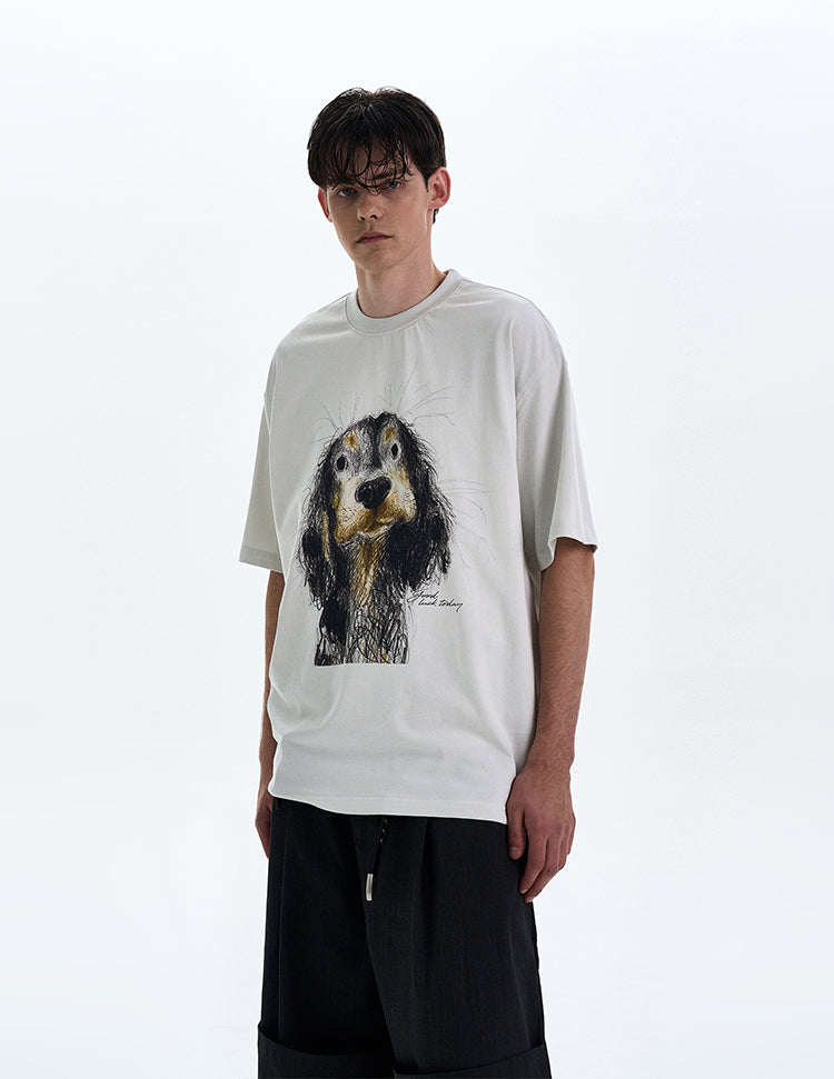 MADWITCH PUPPY PRINT TEE #990635
