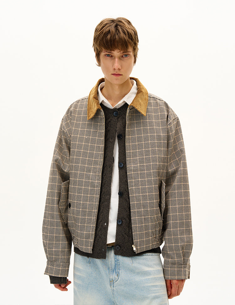 MADWITCH UNISEX CONTRAST COLLAR PATCHWORK JACKET #G1412
