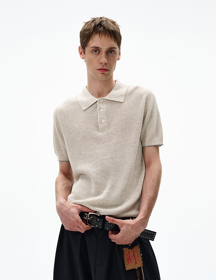 MADWITCH CLASSIC POLO KNIT TOP #250139