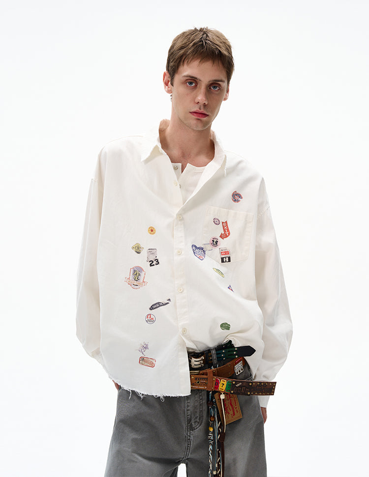 MADWITCH RAW-EDGE LONG SLEEVE SHIRT #BR92