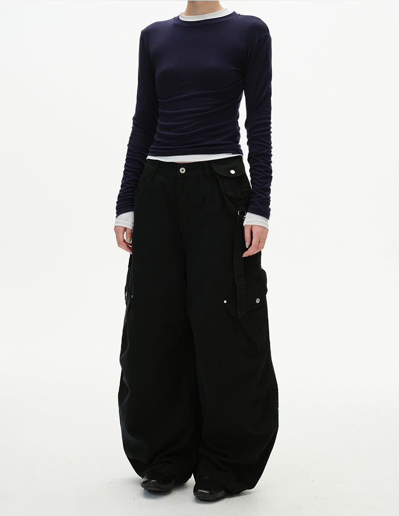 MADWITCH UTILITY SLUNG TROUSERS #H5787