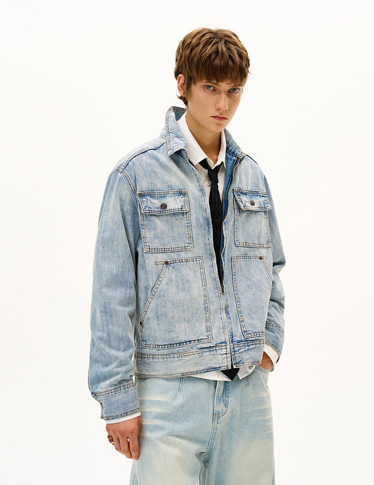 MADWITCH UNISEX VINTAGE WASHED DENIM JACKET #G6863
