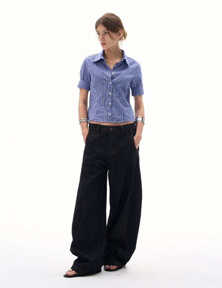 MADWITCH SHORTS-LENGTH STRUCTURED SHIRT #CY156
