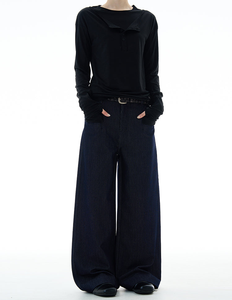 MADWITCH DRAPEY STRAIGHT DENIM PANTS #9910