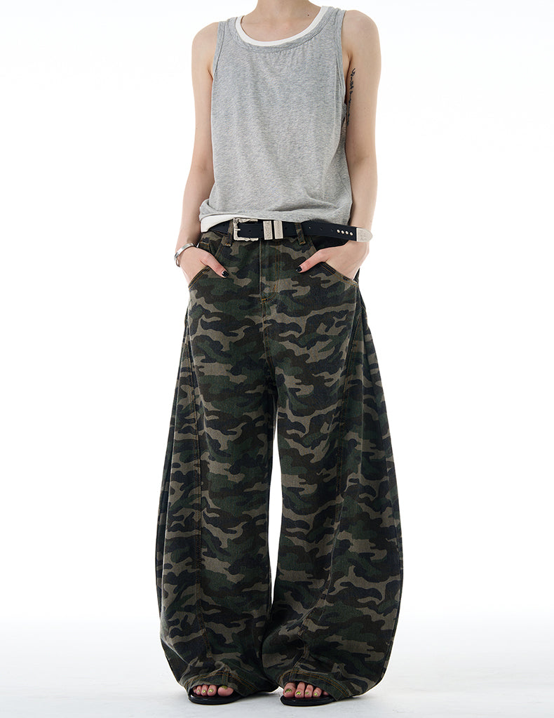 MADWITCH CAMO WIDE-LEG PANTS #G6808