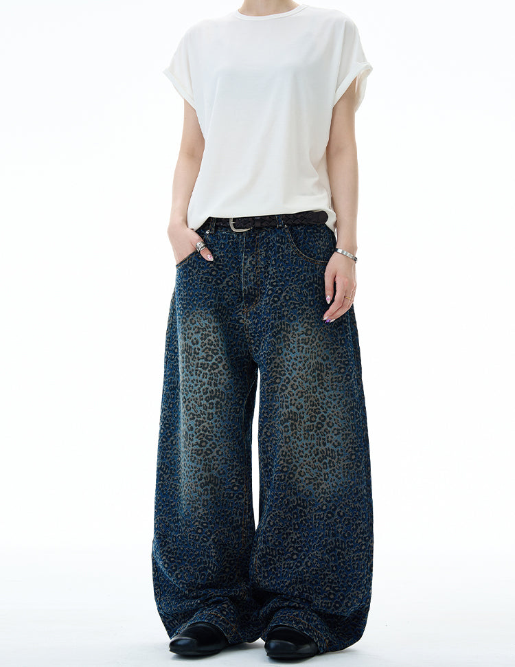 MADWITCH WASHED LEOPARD FLARE PANTS #BNK157