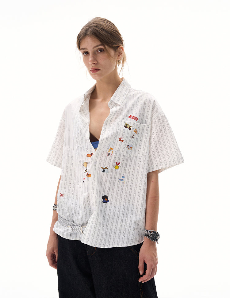 MADWITCH GIRLY STRIPED BLOUSE #TP231