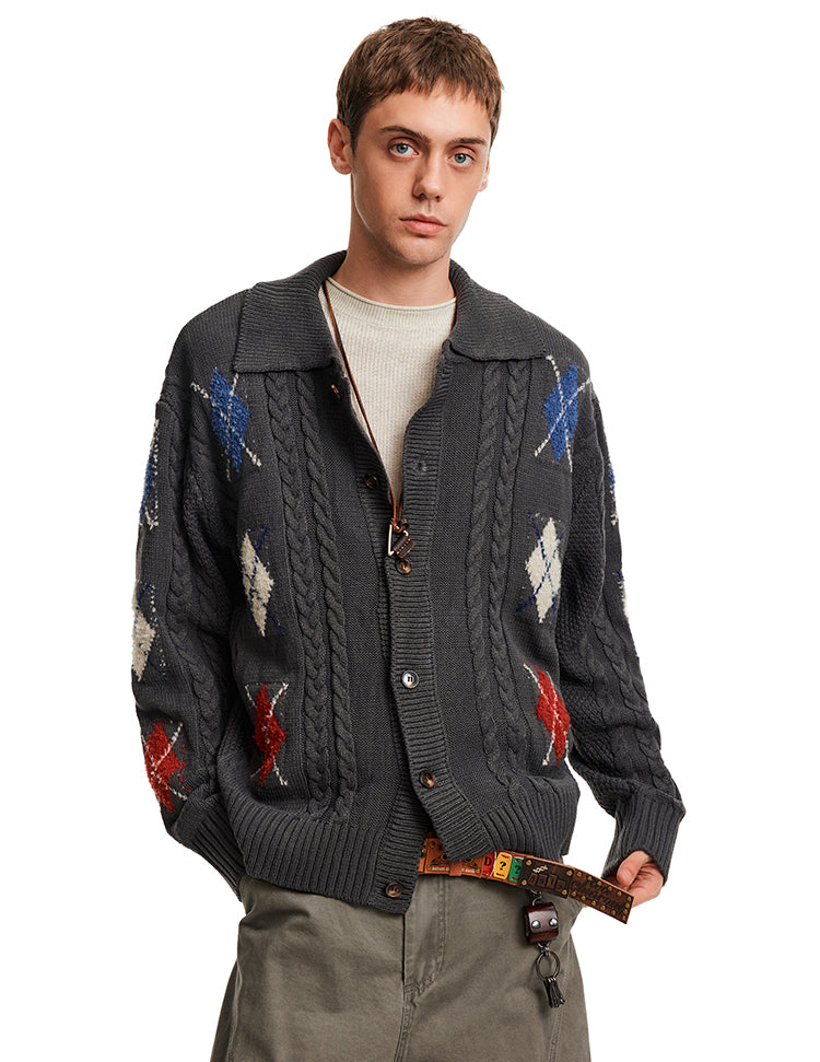 MADWITCH ARGYLE TWIST SWEATER #AW25306
