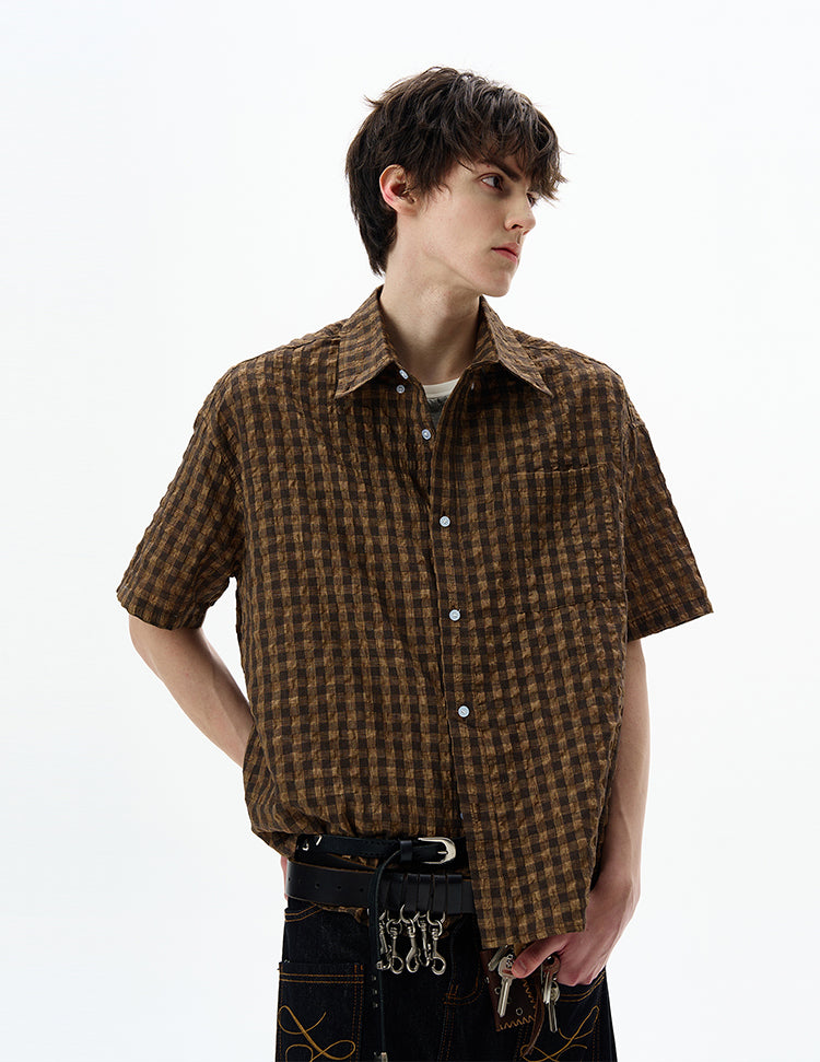 MADWITCH SEERSUCKER RETRO SHIRT #CR237