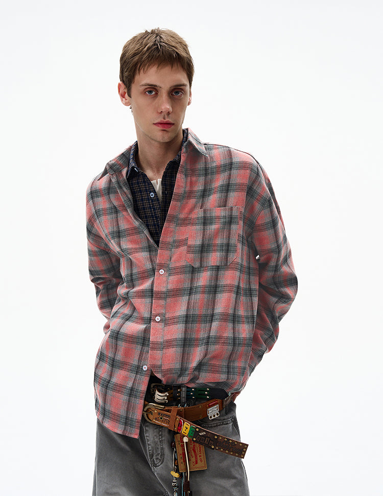 MADWITCH COLOR-BLOCK CHECKED TUNIC #CR603