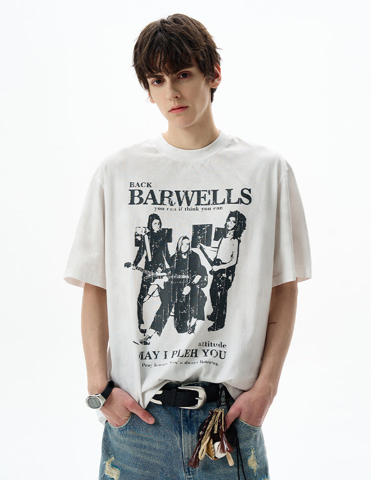 MADWITCH ROCK RETRO TEE #BW25701