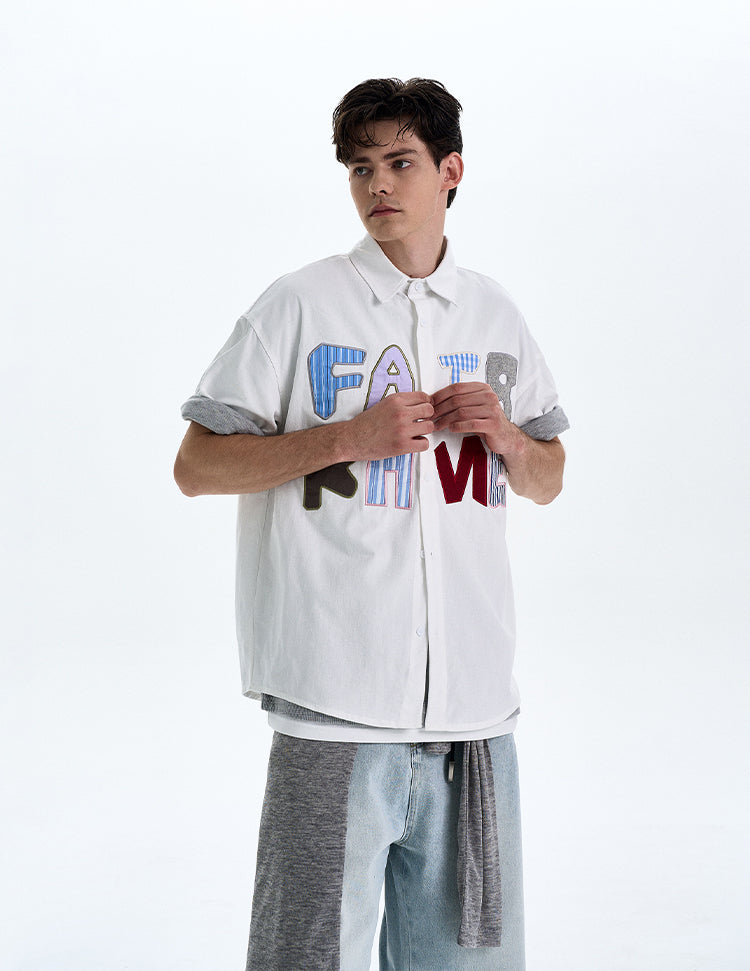 MADWITCH EMBROIDERED SHORT SLEEVED SHIRT #L653