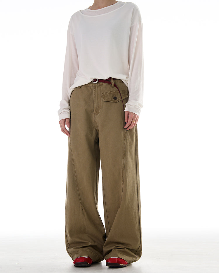 MADWITCH VINTAGE DRAPE RELAXED PANTS #CK3392