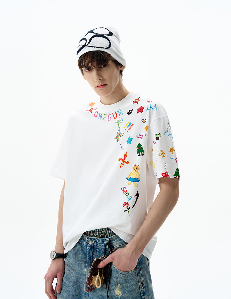 MADWITCH GRAFFITI PRINT TEE #C828