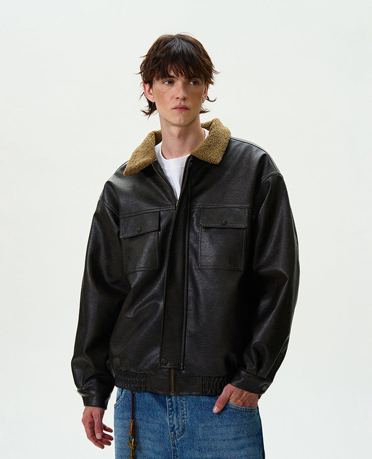MADWITCH THICKENED PU LEATHER JACKET #G1060