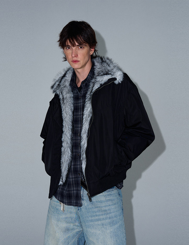 MADWITCH LOOSE FIT FUR-COLLAR JACKET #990219