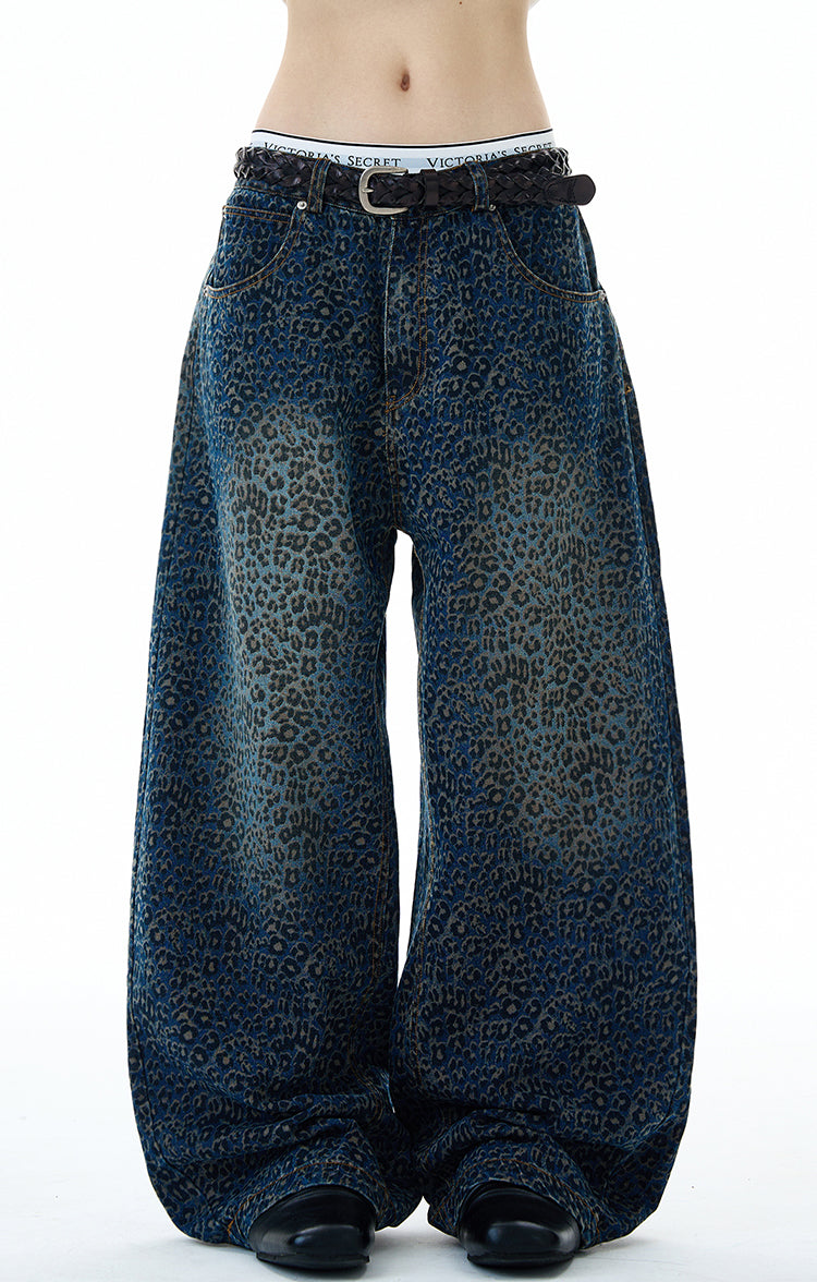 MADWITCH WASHED LEOPARD FLARE PANTS #BNK157