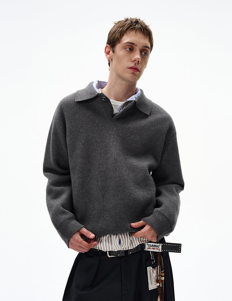 MADWITCH UNISEX KNITTED POLO SWEATER #6301