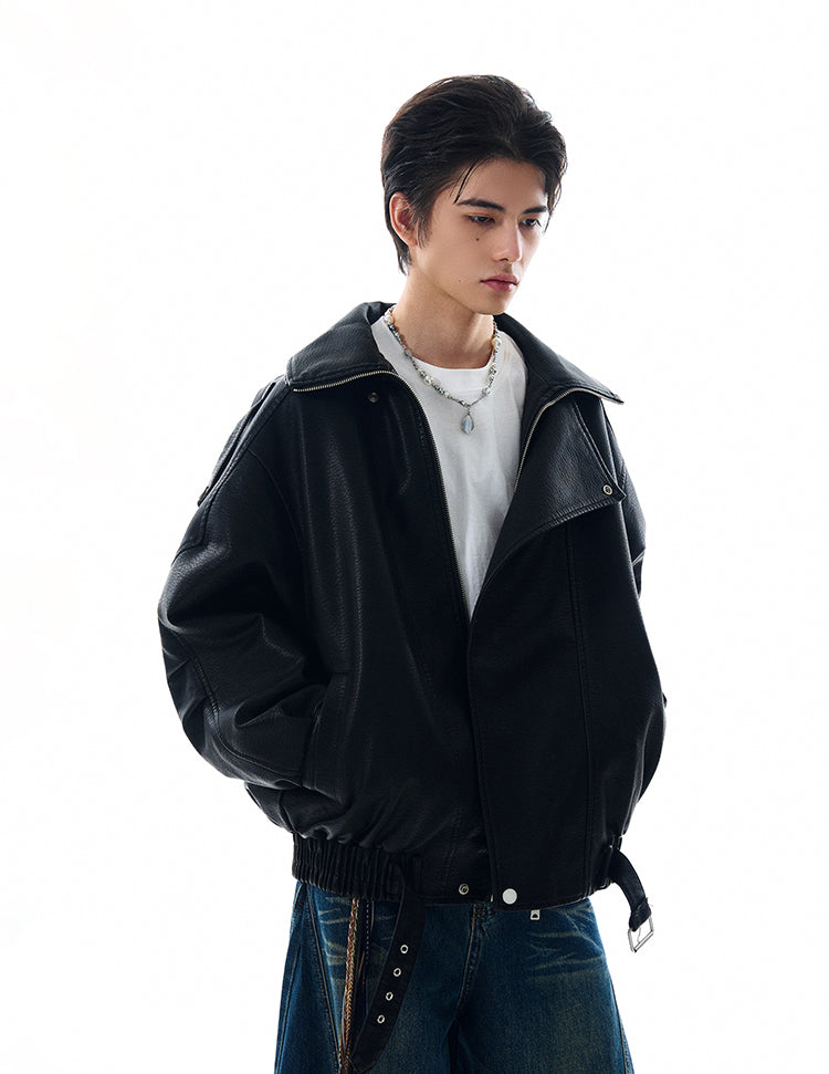 MADWITCH BIKER-STYLE LEATHER JACKET #NR4020