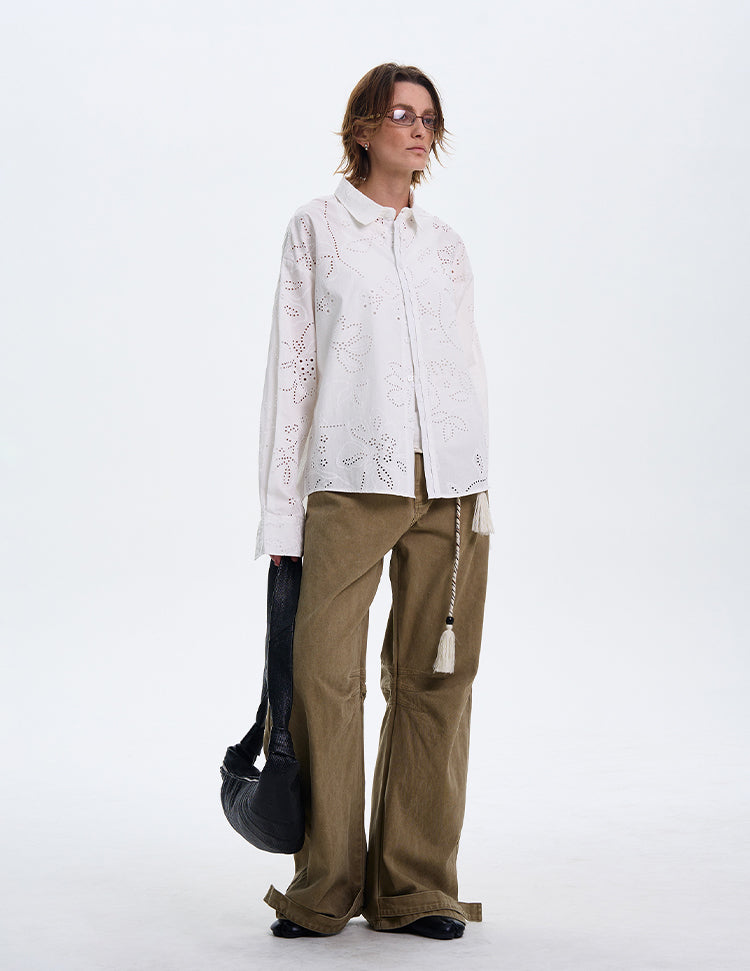 MADWITCH LOOSE WHITE LONG-SLEEVE SHIRT #31111