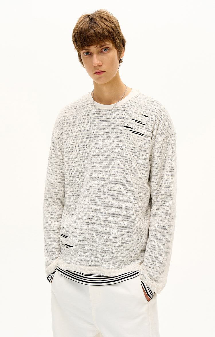 MADWITCH UNISEX DISTRESSED KNIT LONG SLEEVE #SD14