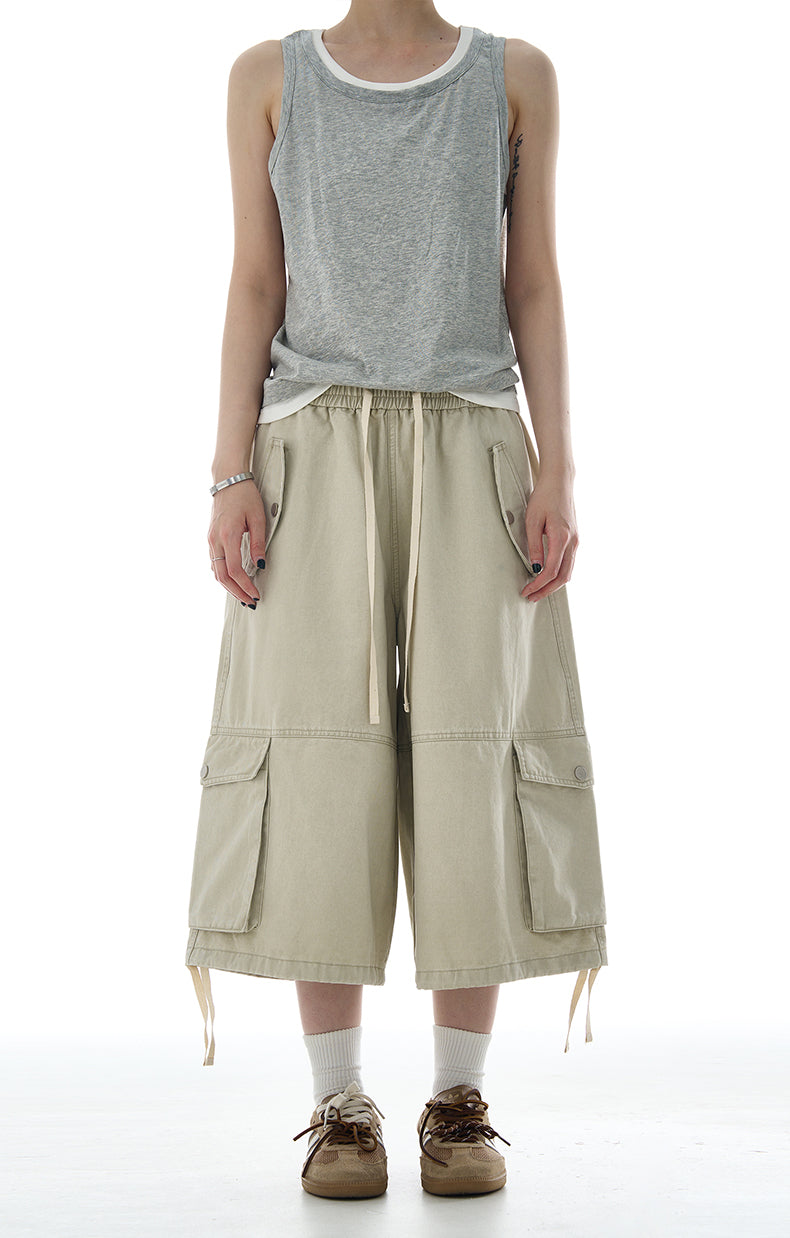MADWITCH RELAXED FIT UTILITY CARGO SHORTS #A600