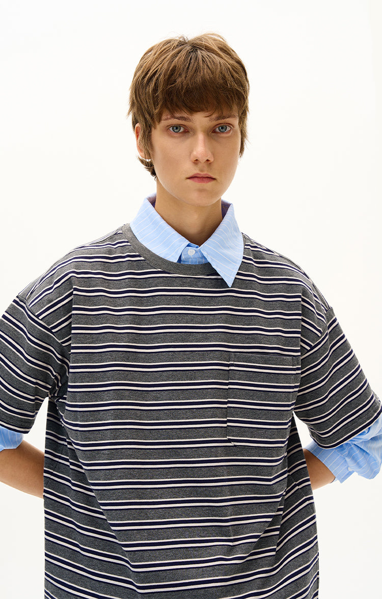 MADWITCH UNISEX FAKE TWO-PIECE LONG SLEEVE TOP #T009