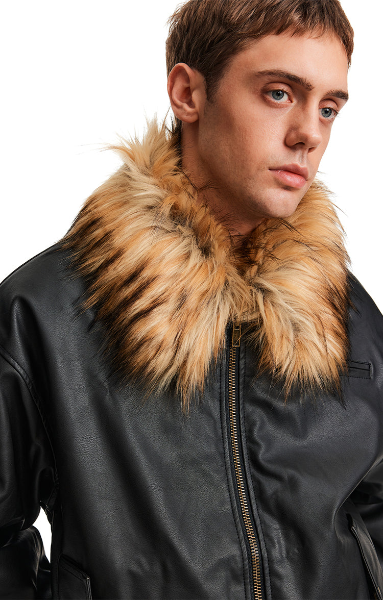 MADWITCH PU SHEARLING PARKA #L99607