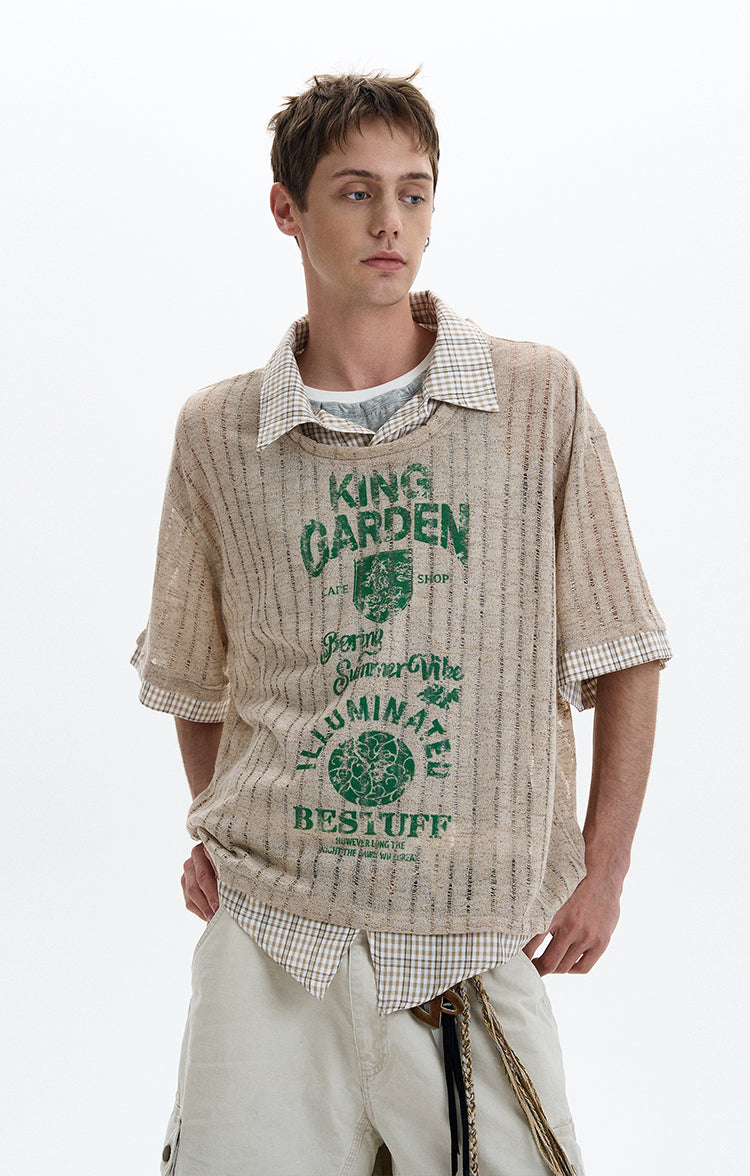 MADWITCH LAYERED KNIT TEE #T70