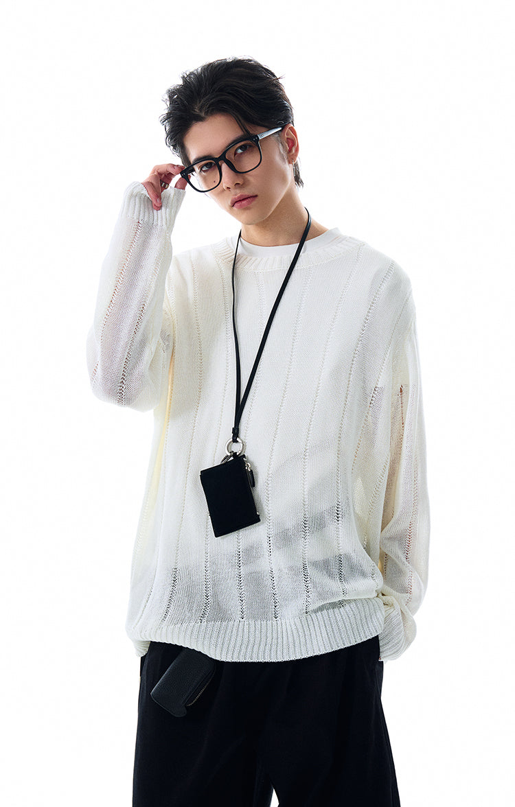MADWITCH DISTRESSED KNIT SWEATER #81177