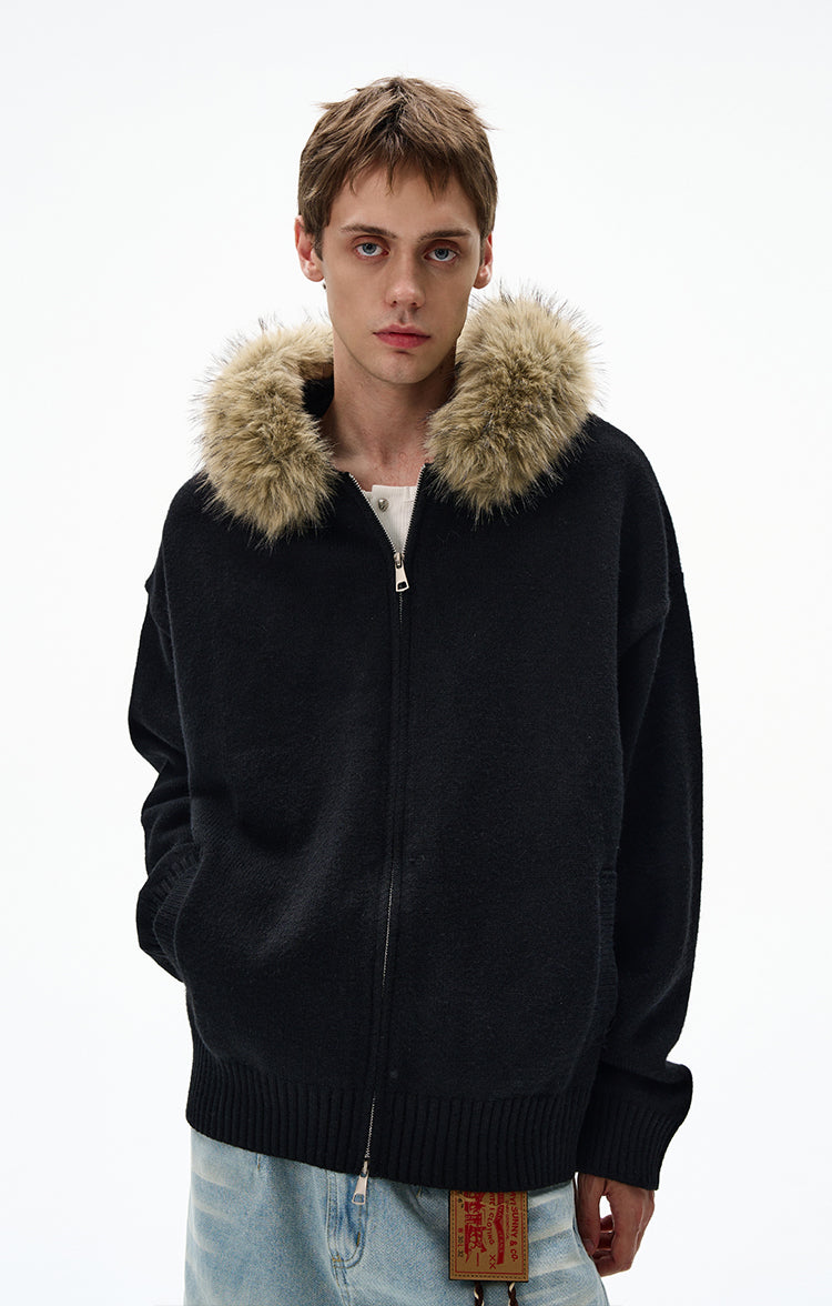 MADWITCH UNISEX FUR-TRIMMED CASUAL COAT #6273