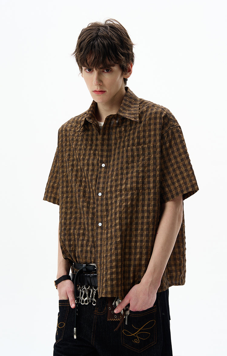 MADWITCH SEERSUCKER RETRO SHIRT #CR237