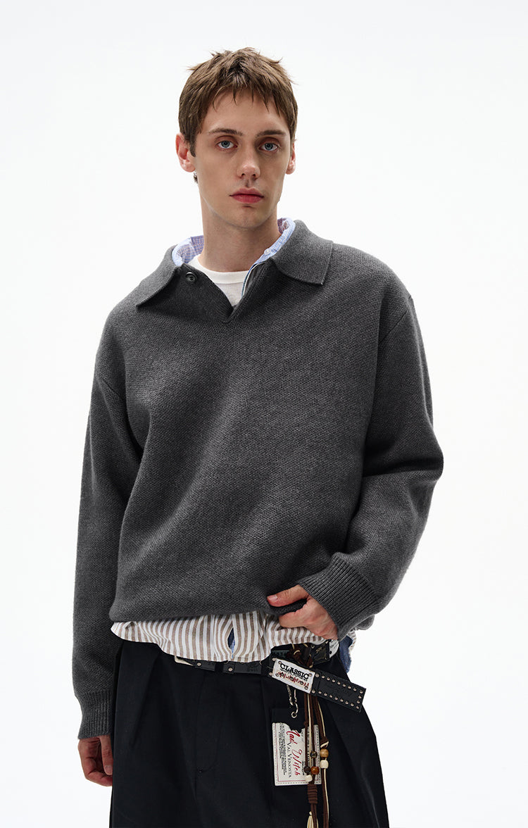 MADWITCH UNISEX KNITTED POLO SWEATER #6301