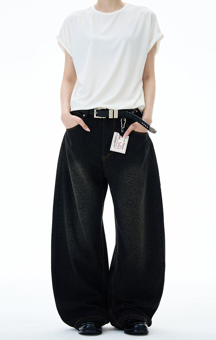 MADWITCH WASHED LEOPARD FLARE PANTS #BNK157