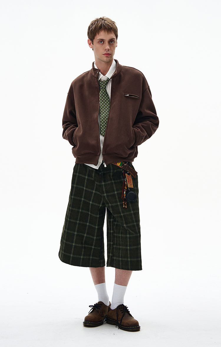 MADWITCH UNISEX MINIMALIST STAND COLLAR JACKET #AB1080