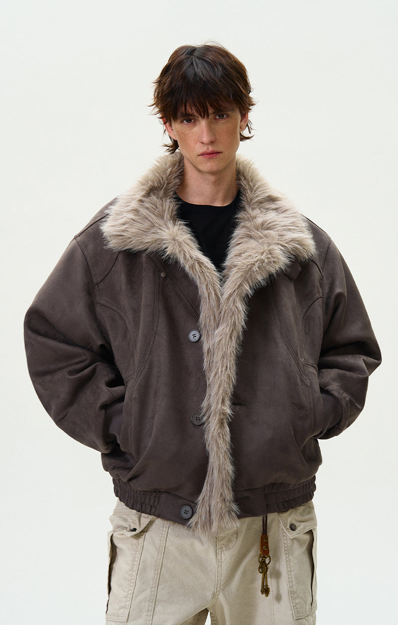 MADWITCH LOOSE FIT FUR-COLLAR JACKET #990213
