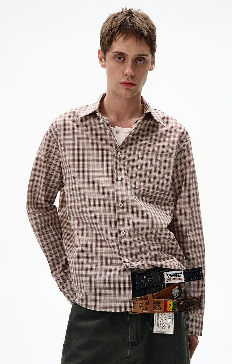 MADWITCH CHECKERED LONG SLEEVE SHIRT #RC86