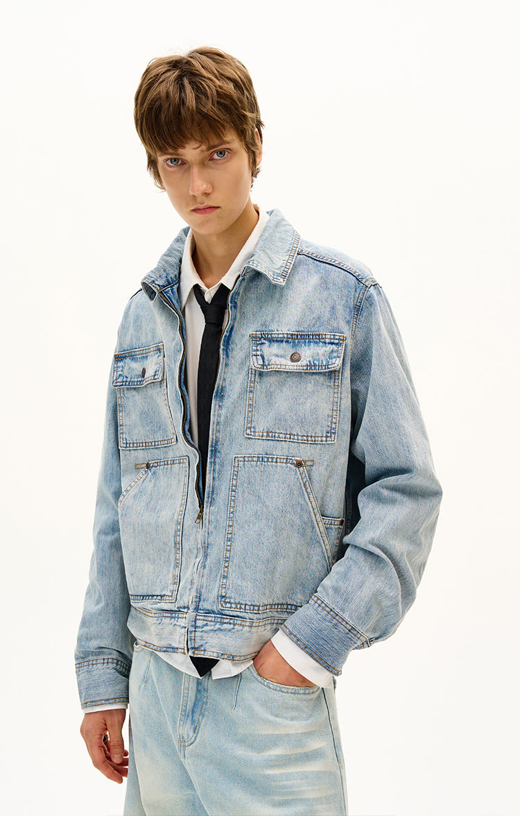 MADWITCH UNISEX VINTAGE WASHED DENIM JACKET #G6863