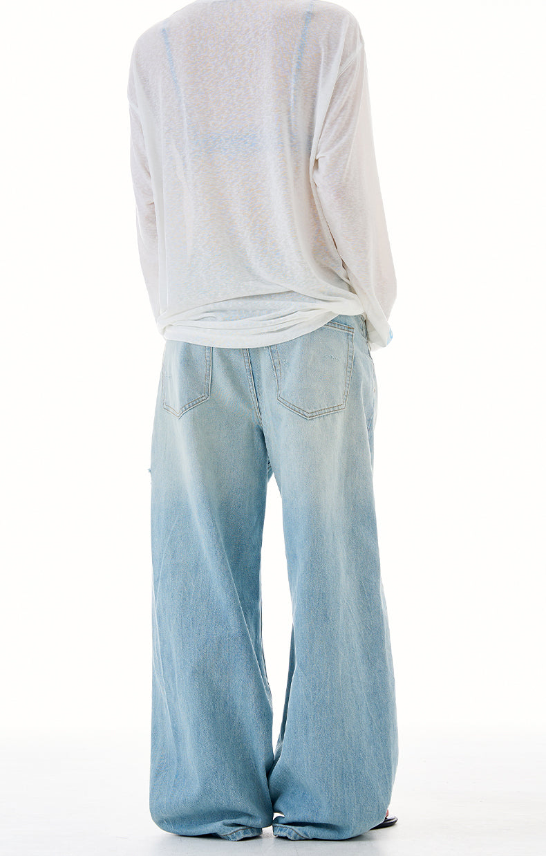MADWITCH DISTRESSED WASH DENIM PANTS #K9667