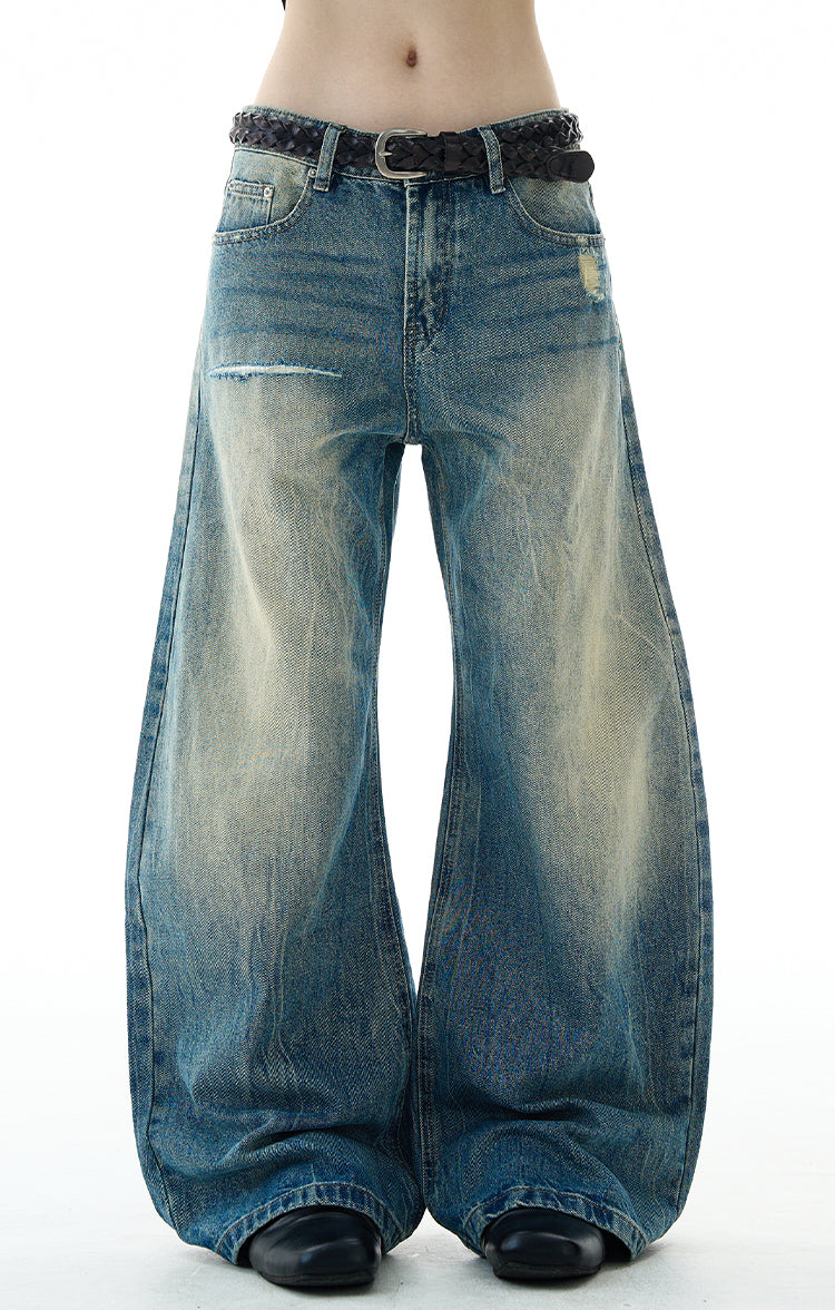 MADWITCH WASHED DISTRESSED JEANS #G6861