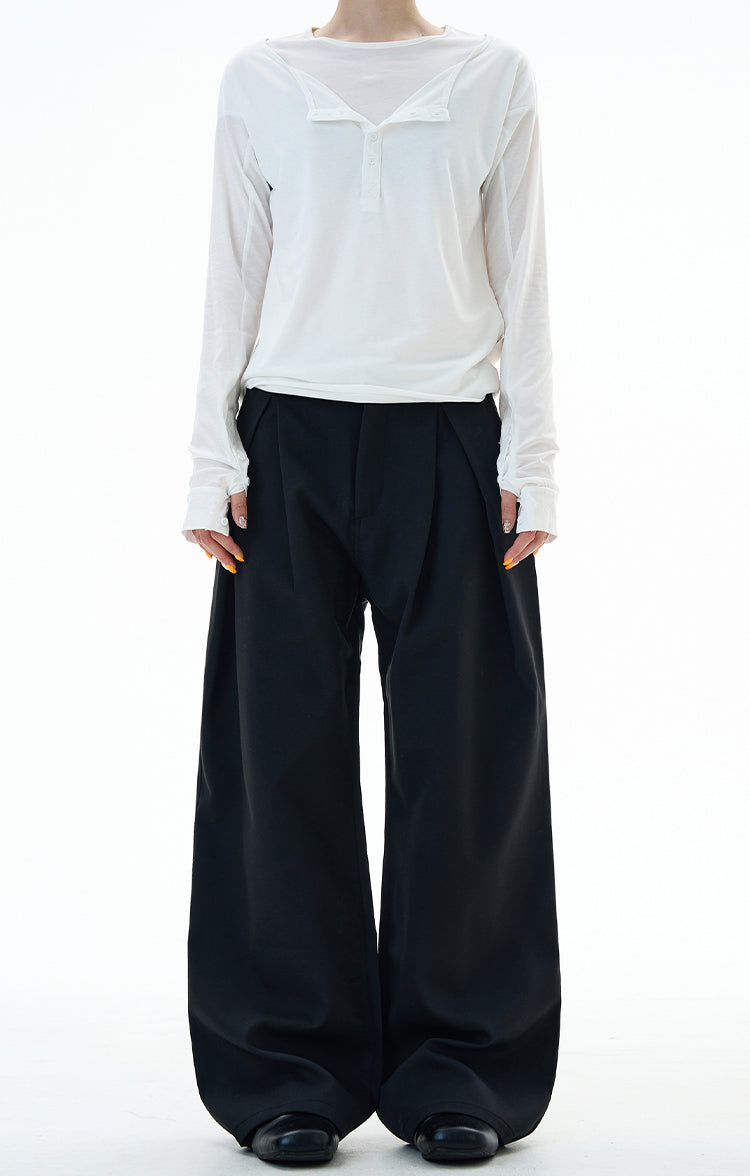 MADWITCH UNISEX WIDE LEG STRAIGHT DRESS PANTS #C915