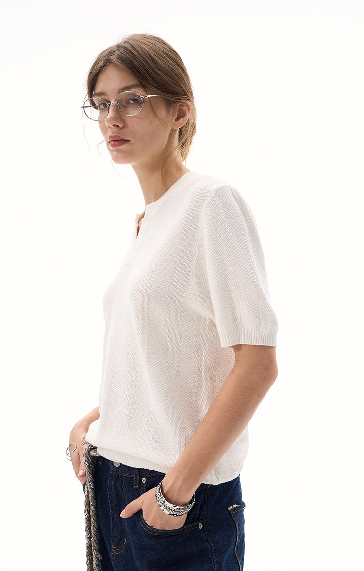 MADWITCH CLEAN FIT KNIT T-SHIRT #M6113
