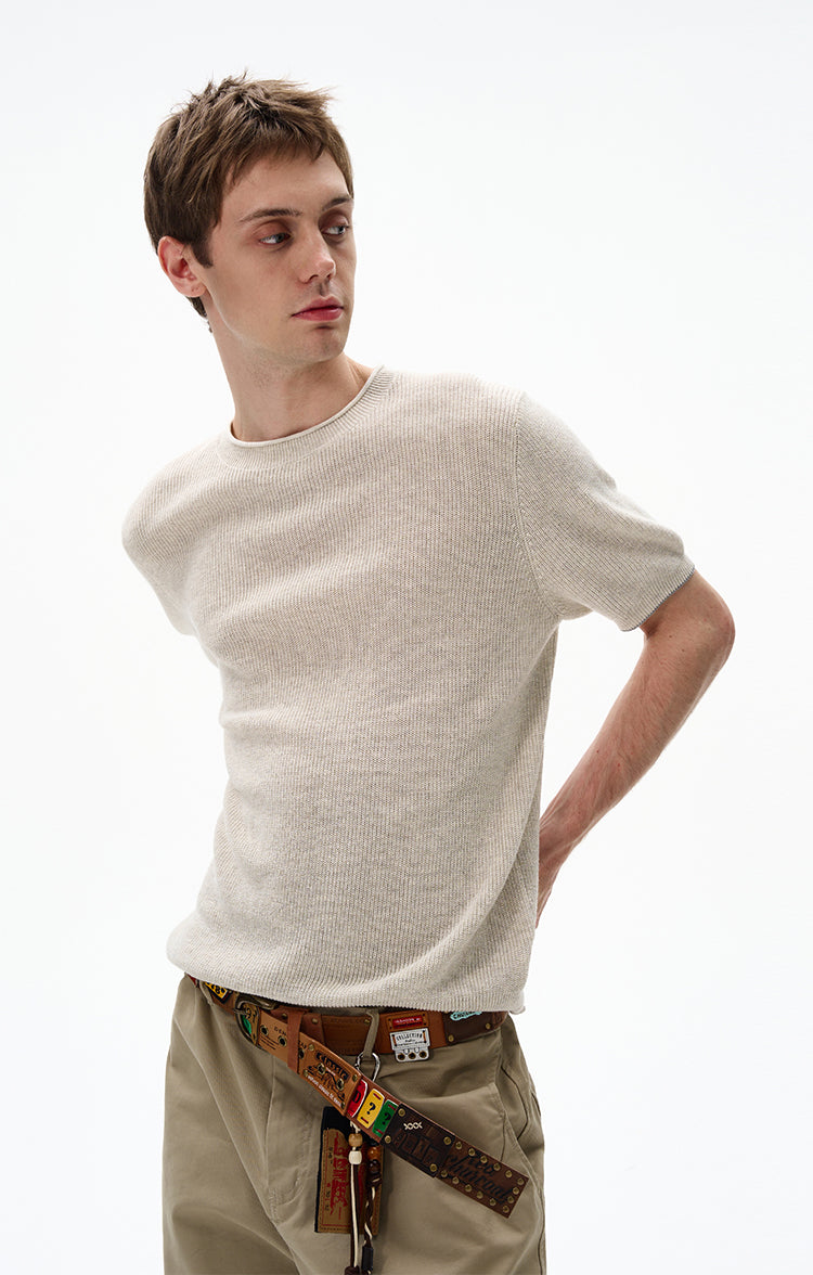 MADWITCH RETRO MINIMALIST KNIT TEE #250115